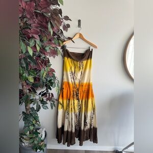 Mandalay bay Strapless Maxi Dress in Earthy Tones